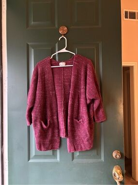 Universal Thread Burgundy Open-Front Knit Cardigan